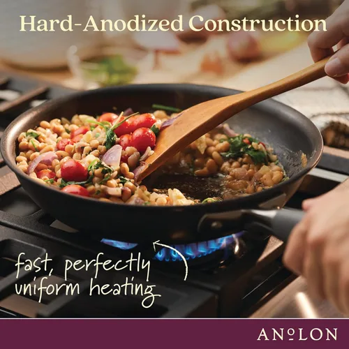 Miniatura 6 de Anolon Advanced - Sartén antiadherente anodizada dura, plancha y tostadora, 11 pulgadas, color gris