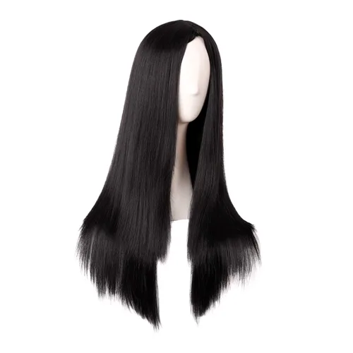 Miniatura 2 de MapofBeauty - Peluca sintética larga especial para mujer, de 28 pulgadas (70 cm), cabello lacio, color negro