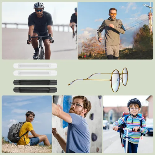 Miniatura 7 de 16 pares de empuñaduras de silicona suave con punta de patilla para lentes, antideslizantes, agarres elásticos y cómodos, lentes de lectura