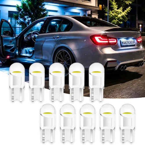 158 bombillas LED W5W 2825 168 192 194, bombillas T10 de base de cuña 6000 K blanco brillante para luces laterales de coche, cúpula mapa, puerta,