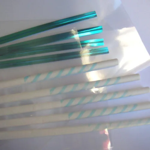 Miniatura 7 de 100 palitos de piruleta de 6 pulgadas + bolsas de 3 x 5 pulgadas + lazos plateados + 5 palitos transparentes gratis) para caramelos de piruleta Cake