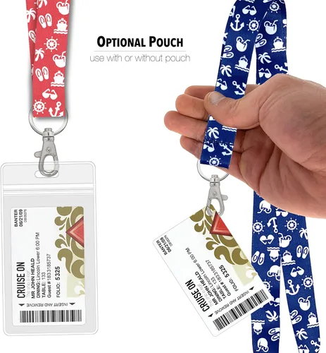 Miniatura 5 de Cruise On Cordones para tarjetas de crucero (paquete de 2) en 2026 y 2027, cordón de crucero con soporte para identificación, tarjeta de Azul y rosa