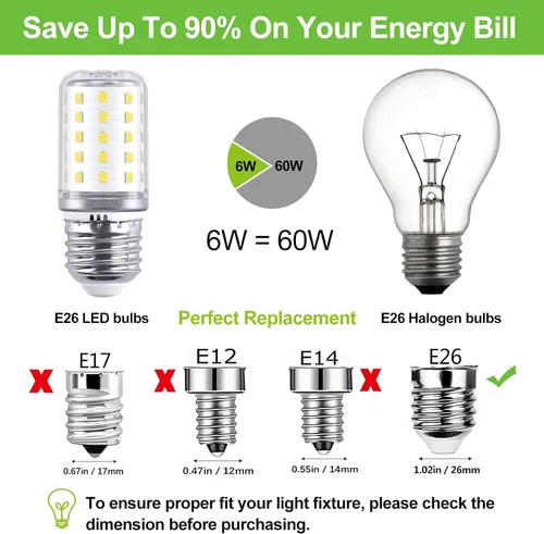 Miniatura 4 de Bombilla LED para refrigerador KEI D34L 3.5W - 6W, 40W 60W equivalente a bombillas de repuesto para refrigerador Frigidaire Kenmore KEL 3418L