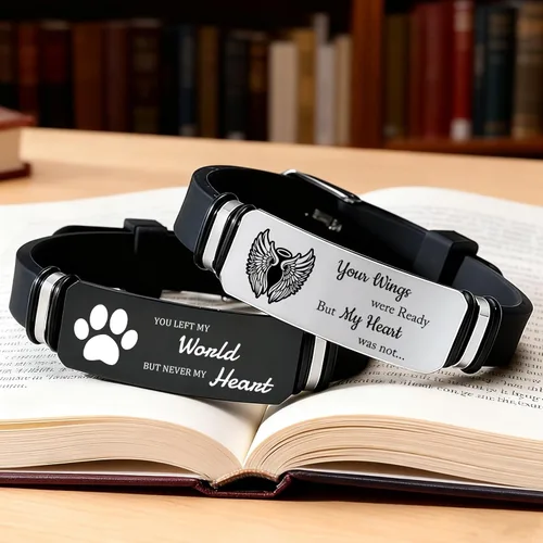 Miniatura 6 de ubmpj Pulsera de fotos personalizada para mujeres y hombres – Pulseras conmemorativas con imagen personalizada – Banda grabada de acero inoxidable