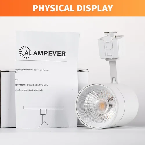 Miniatura 7 de ALAMPEVER Cabezales de iluminación LED para pista tipo J, accesorios de iluminación de pista regulables para arte de pared, luz de pista de 12 W