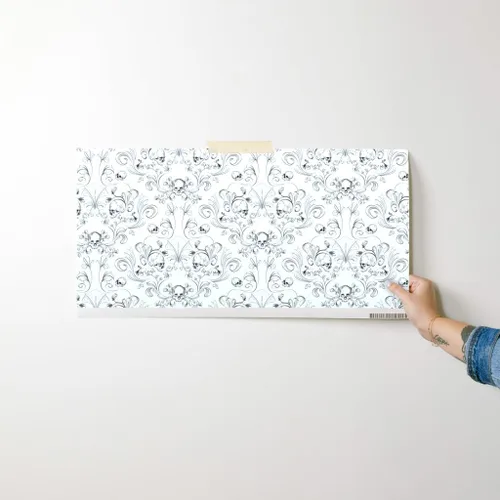Miniatura 7 de Spoonflower Papel tapiz para despegar y pegar, diseño textil de damasco de calavera, tela artística de Halloween, papel tapiz extraíble personalizado