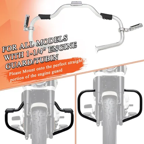 Miniatura 4 de FOVPLUE 1.25" Estribos de autopista ajustables con abrazaderas de montaje en P para Harley Touring Softail Dyna Sportster Honda Kawasaki Suzuki