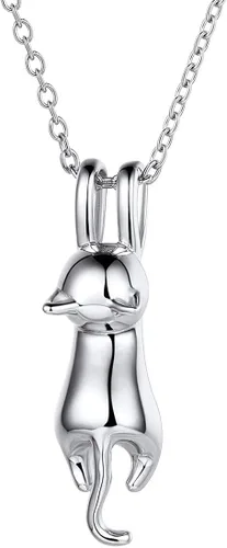 ChicSilver Collar con colgante de plata de ley 925 con diseño de gato, tiburón, erizo, joyería de animales para mujeres, adolescentes y niñas,
