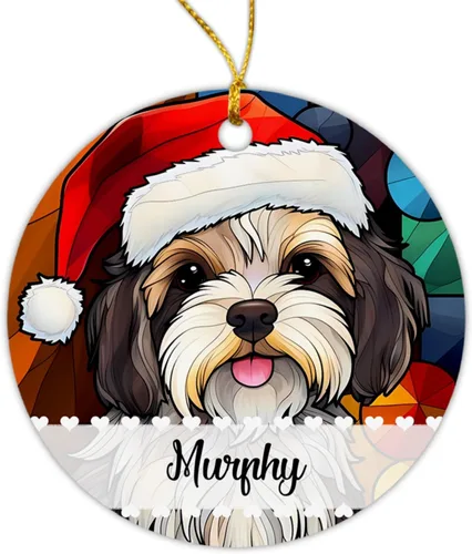 Miniatura 16 de Airedale Terrier - Adorno de Navidad para perro, regalo para Acción de Gracias, perros personalizados con sombrero de Navidad, adornos de Airedale
