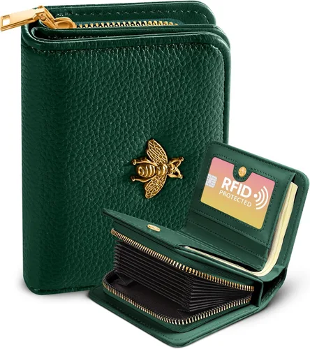 Bistup Cartera para tarjetas de crédito para mujer, de cuero, para mujeres, adolescentes, niñas, tarjeteros, monedero de acordeón, pequeño, mediano,