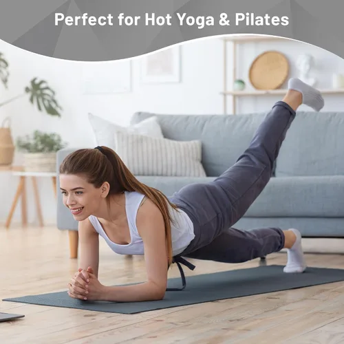 Miniatura 6 de Toalla de yoga antideslizante con puntos de agarre, toalla de microfibra absorbente del sudor para yoga, pilates, bikram y fitness, 72 x 24
