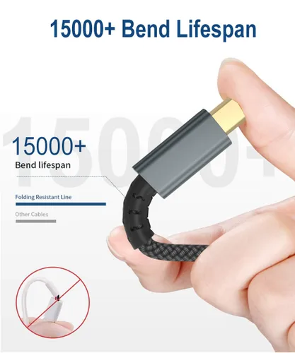 Miniatura 6 de Cable de impresora USB de 15 pies, cable de alta velocidad tipo A macho a B macho compatible con HP, Canon, Epson, Dell, Brother, Lexmark, Xerox
