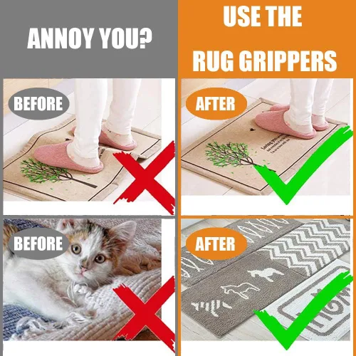 Miniatura 2 de Agarres para alfombras con súper adherencia, cinta antideslizante para alfombra que mantiene tu alfombra en su lugar y hace que las esquinas sean