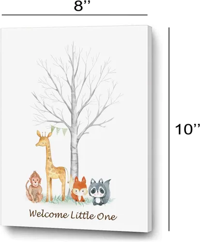 Miniatura 2 de Árbol de huellas dactilares para revelación de género del bebé con animales de safari, juego de adivinación de género para niños y niñas, ideas