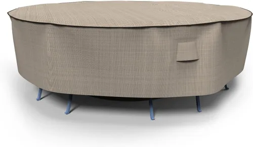 Miniatura 9 de Budge P5A08PM1 - Mesa redonda de jardín inglés y sillas para patio, cubierta combinada resistente e impermeable, pequeña, de dos tonos marrón