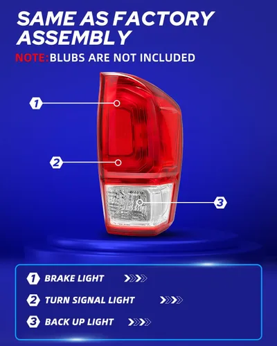 Miniatura 7 de AUTOONE Conjunto de luces traseras para Toyota Tacoma, conjunto de lámpara trasera compatible con camioneta Tacoma 2016-2023, trasero de fábrica OEM