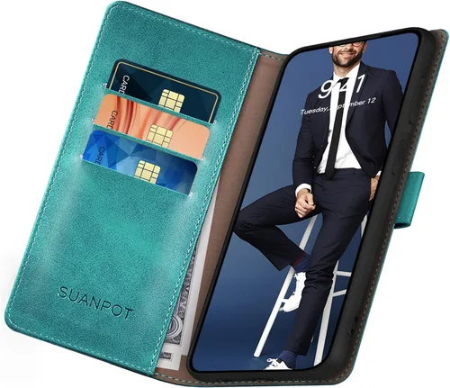 Miniatura 5 de SUANPOT Funda tipo cartera para Samsung Galaxy S23 FE con bloqueo RFID, tarjetero de piel sintética con tapa y tapa para teléfono para Samsung S23