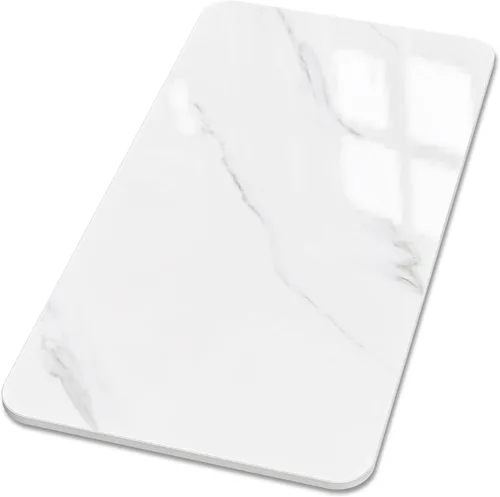Miniatura 30 de Square Table Top, 19.6” White Sintered Stone Tabletop, DIY Replacement & Cover Marble Desktop, Scratch & Wear Resistant, Suitable for Indoor &