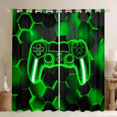 Miniatura 25 de Feelyou Cortinas de ventana para jugadores, cortinas de juego para niños, niñas y adolescentes, decoración de habitación, consola de juego, cortinas