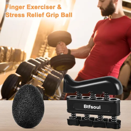 Miniatura 7 de Kit de entrenamiento de fuerza de agarre con fortalecedor de agarre de mano, ejercitador de dedos, anillo de entrenamiento de antebrazo, estirador