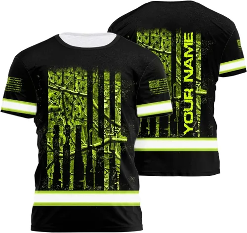 Miniatura 19 de Camisa de alta visibilidad para hombre, camisas de seguridad reflectantes con nombre personalizado para patriota, patriótico, veterano, militar