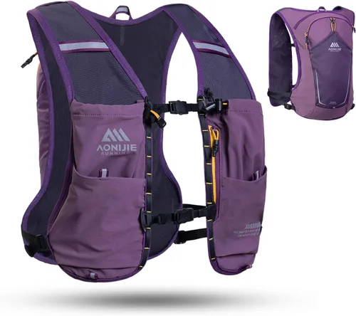 Miniatura 9 de AONIJIE Running Hydration Vest for Men & Women, 8L Hydration Backpack, Multiple Pocket Designs for Water Bottles/Bladders, Lightweight Breathable