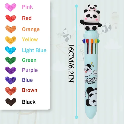 Miniatura 3 de Heliar Bolígrafo multicolor de 0.028 in, bolígrafos de colores 10 en 1, bolígrafos retráctiles de animales para oficina, suministros escolares