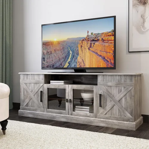 Miniatura 14 de BELLEZE Soporte de TV de 47 pulgadas con calentador eléctrico de chimenea de 18 pulgadas y consola de centro de entretenimiento multimedia para TV