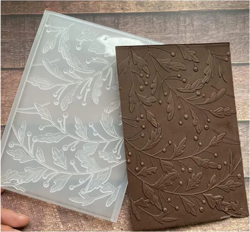 Qoiseys Carpetas de plástico de calabaza y ciervos de Halloween para hacer tarjetas, plantilla de relieve, plantilla de papel en relieve para