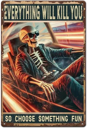 Miniatura 9 de SUPERDANT Cartel de metal retro con diseño de gato que come fideos, letrero decorativo de dibujos animados para el hogar, sala de estar, dormitorio