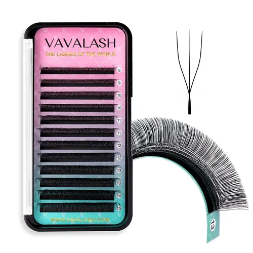 Miniatura 22 de VAVALASH Extensiones de pestañas en forma de W, con abanico prefabricado 3D, rizado D, extensiones de pestañas de volumen fáciles de abanico