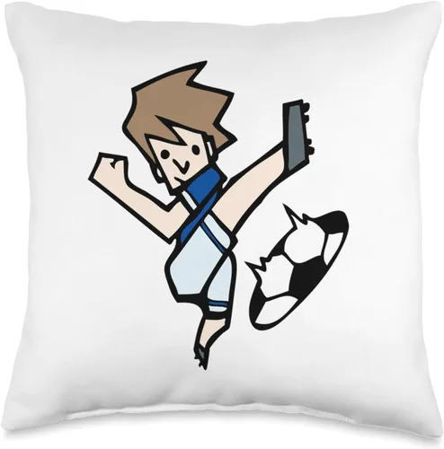 Soccer Football Kid Throw Pillow