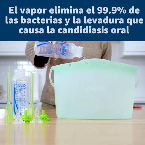 Miniatura 6 de Bolsa de esterilización de microondas a vapor Dr. Brown's para biberones, piezas de bomba de pecho y otros accesorios para niños, 100% silicona