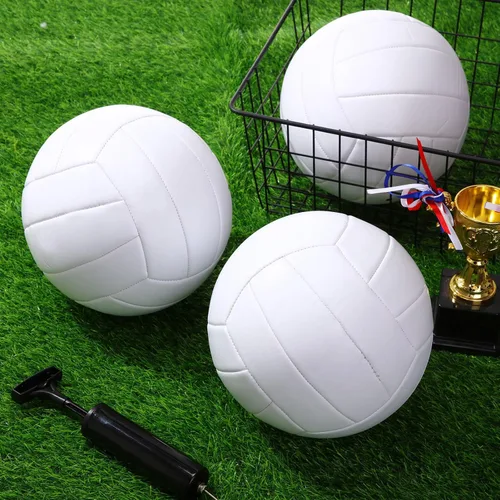 Miniatura 5 de Jexine Autograph - Pelota de voleibol blanca en blanco, tamaño oficial 5, pintura de bricolaje, pelota de voleibol lisa con bomba de aguja