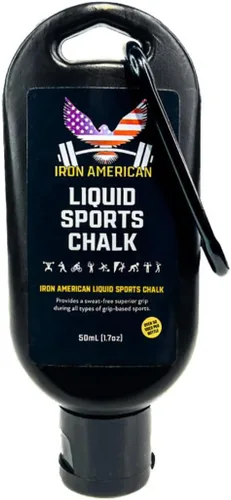 IRON AMERICAN Tiza líquida - Tiza de agarre duradera y sin suciedad para levantamiento de pesas, gimnasia, escalada en roca y entrenamiento físico -