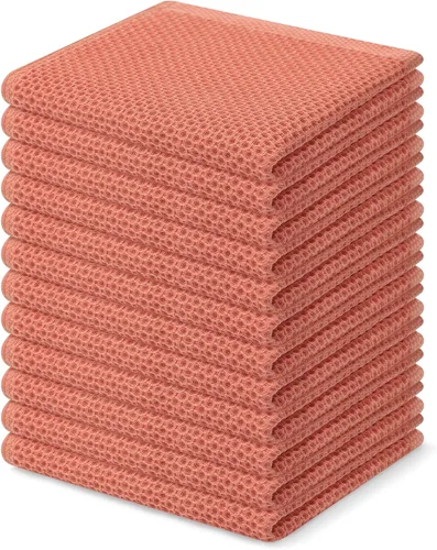 Miniatura 242 de Homaxy Paños de cocina de 100% algodón con tejido de gofre, ultra suaves, absorbentes, de secado rápido, 12 x 12 pulgadas, paquete de 6, amarillo
