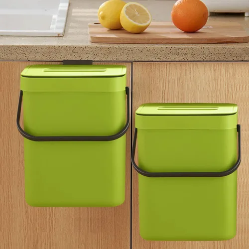 Miniatura 8 de Bote de Basura de Cocina con Tapa, LALASTAR Bote de Basura Pequeño Montado en la Pared Debajo del Fregadero para Cocina, Baño, Contenedor de Compost