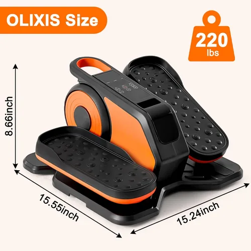 Miniatura 5 de OLIXIS Máquina elíptica debajo del escritorio: mini ejercitador de pedal compacto y silencioso con velocidad ajustable, pantalla LED, solución