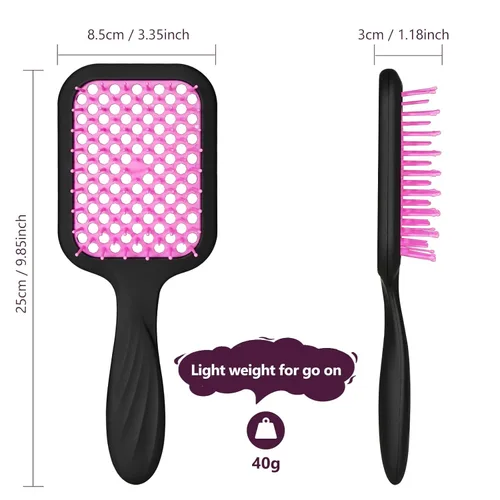 Miniatura 7 de SHINLEA Cepillo desenredante ventilado para cabello grueso y rizado, cepillo de pelo para mujer con cerdas suaves en forma de onda, cepillo Azul