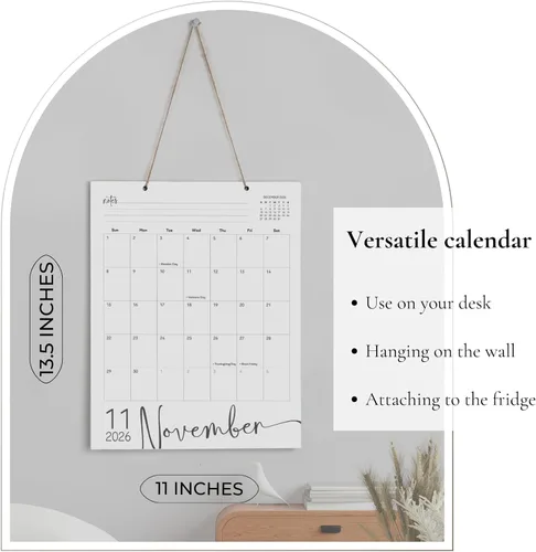 Miniatura 3 de Calendario magnético para refrigerador de enero de 2026 a junio de 2027, 13.5 x 11 pulgadas, calendario magnético para refrigerador de 18 meses