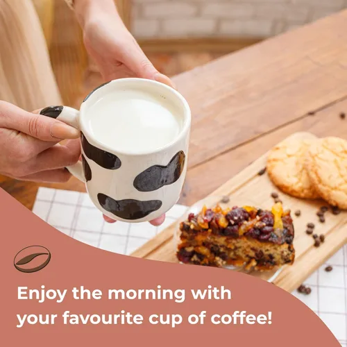 Miniatura 5 de SWEETLO Taza de Café de Vaca Artículos de Vacas Taza de Cerámica de 15oz - Taza para Amantes de las Vacas con Ubres - Tazas con Lindos Diseños