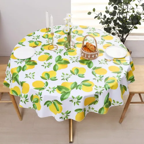 Miniatura 10 de Pioggia Mantel de vinilo con parte trasera de franela, impermeable, a prueba de aceite, mantel de PVC, cubierta de mesa de plástico lavable a prueba