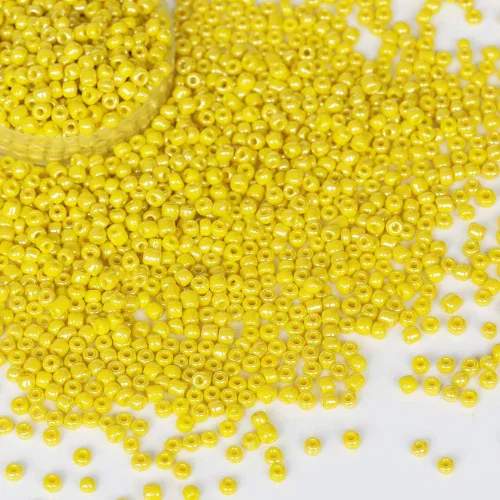 Miniatura 2 de Bala&Fillic Cuentas de semillas de vidrio sueltas de color amarillo claro opaco de 0.157 in, alrededor de 1400 piezas/3.88 oz en caja 6/0, cuentas
