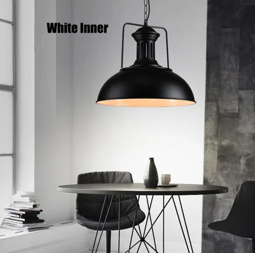 Miniatura 2 de Iluminación colgante vintage de metal negro con cadena para isla de cocina, altura ajustable, lámpara colgante industrial, pantalla individual