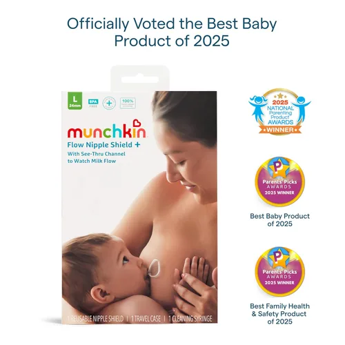 Miniatura 8 de Munchkin® Protector de pezón Flow + con canal transparente para ver el flujo de leche, amamanta con confianza y cumple tus objetivos de lactancia