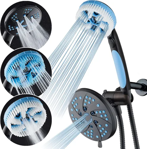 Miniatura 11 de Aquassage 5 en 1 de AquaCare - Cabezal de ducha de alta presión de 76 modos, combinado, ducha de mano, cepillo corporal y cepillo de pelo en uno.