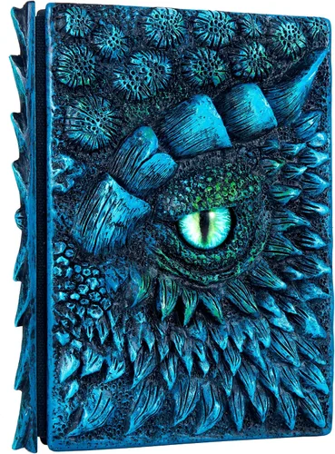 Miniatura 16 de Diario 3D en relieve de ojo de dragón en relieve, cuaderno grabado de resina, cuaderno Dnd para los amantes de los dragones, papel en blanco, bloc