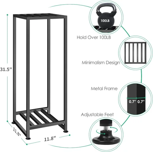 Miniatura 3 de LUBORN Soporte para Plantas de Interior y Exterior, Soportes de Plantas de Hierro Forjado de 2 Niveles Soporte Pedestal de Metal Resistente Soporte