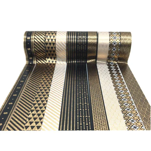 Miniatura 4 de VIVIQUEN Juego de cintas washi doradas de 0.59 pulgadas (0.591 in), paquete decorativo para álbumes de recortes, manualidades, envoltura de regalos