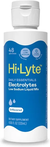 Hi-Lyte Suplemento de electrolitos bajos en sodio para apoyo inmunológico, ayuno e hidratación rápida | 48 porciones | Magnesio, potasio, zinc |